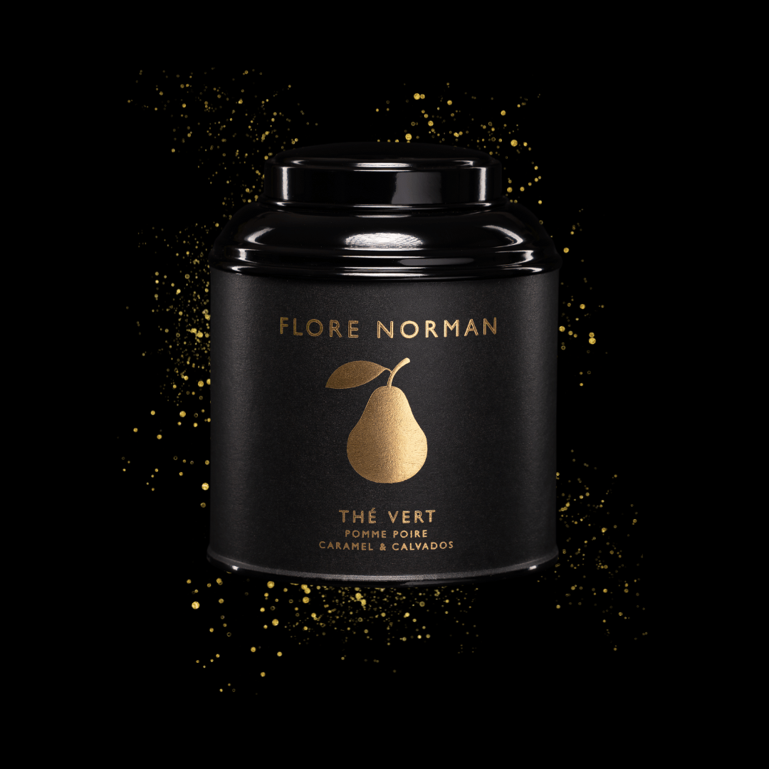 POIRE - Thé vert aux Pommes, aux Poires, au Caramel et au Calvados "Pays d'Auge" - Flore Norman